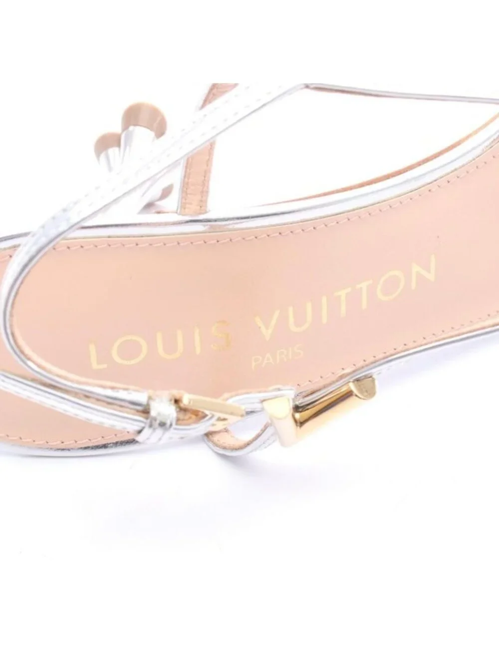 Louis Vuitton Sandals LV Vault Blossom Silver Leather - Picture 5 of 8